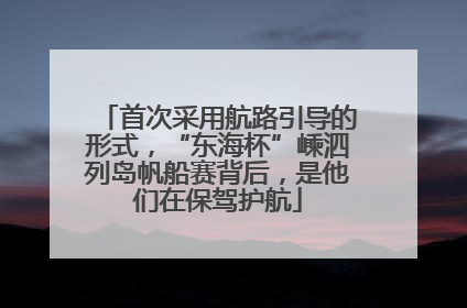 首次采用航路引导的形式，“东海杯”嵊泗列岛帆船赛背后，是他们在保驾护航